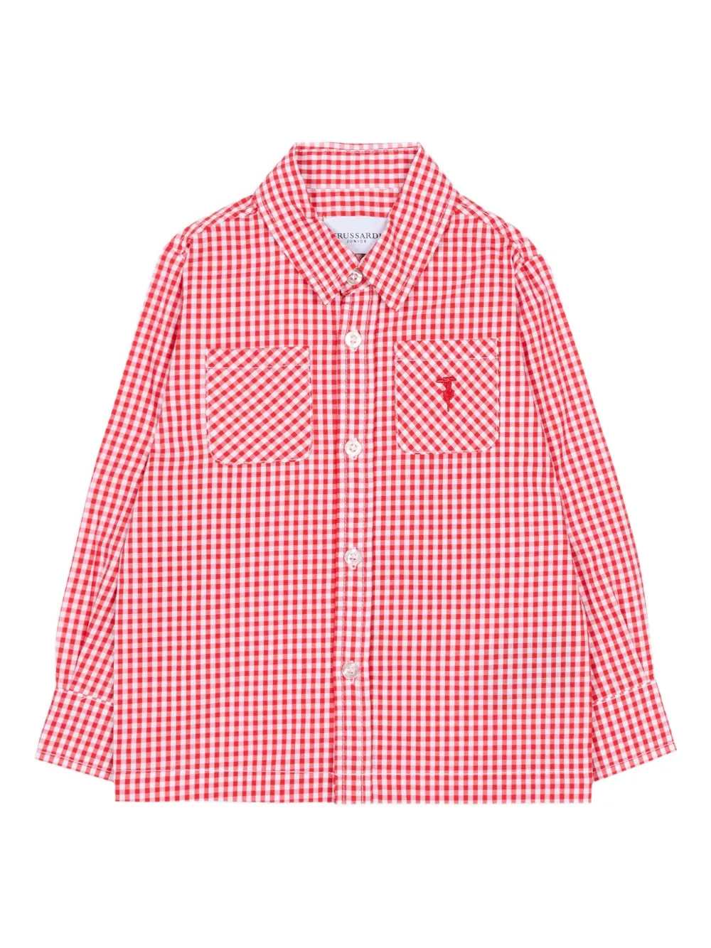 TRUSSARDI JUNIOR gingham pocket shirt - Rosso