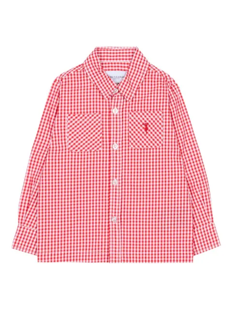 TRUSSARDI JUNIOR camisa con motivo de cuadros gingham