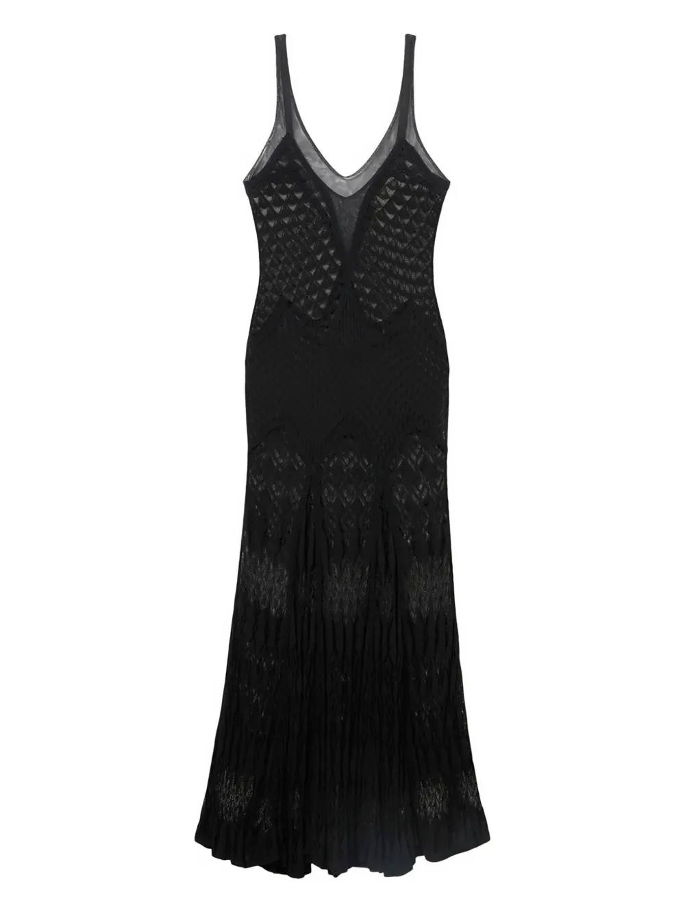 Blumarine patterned V-neck maxi dress - Nero