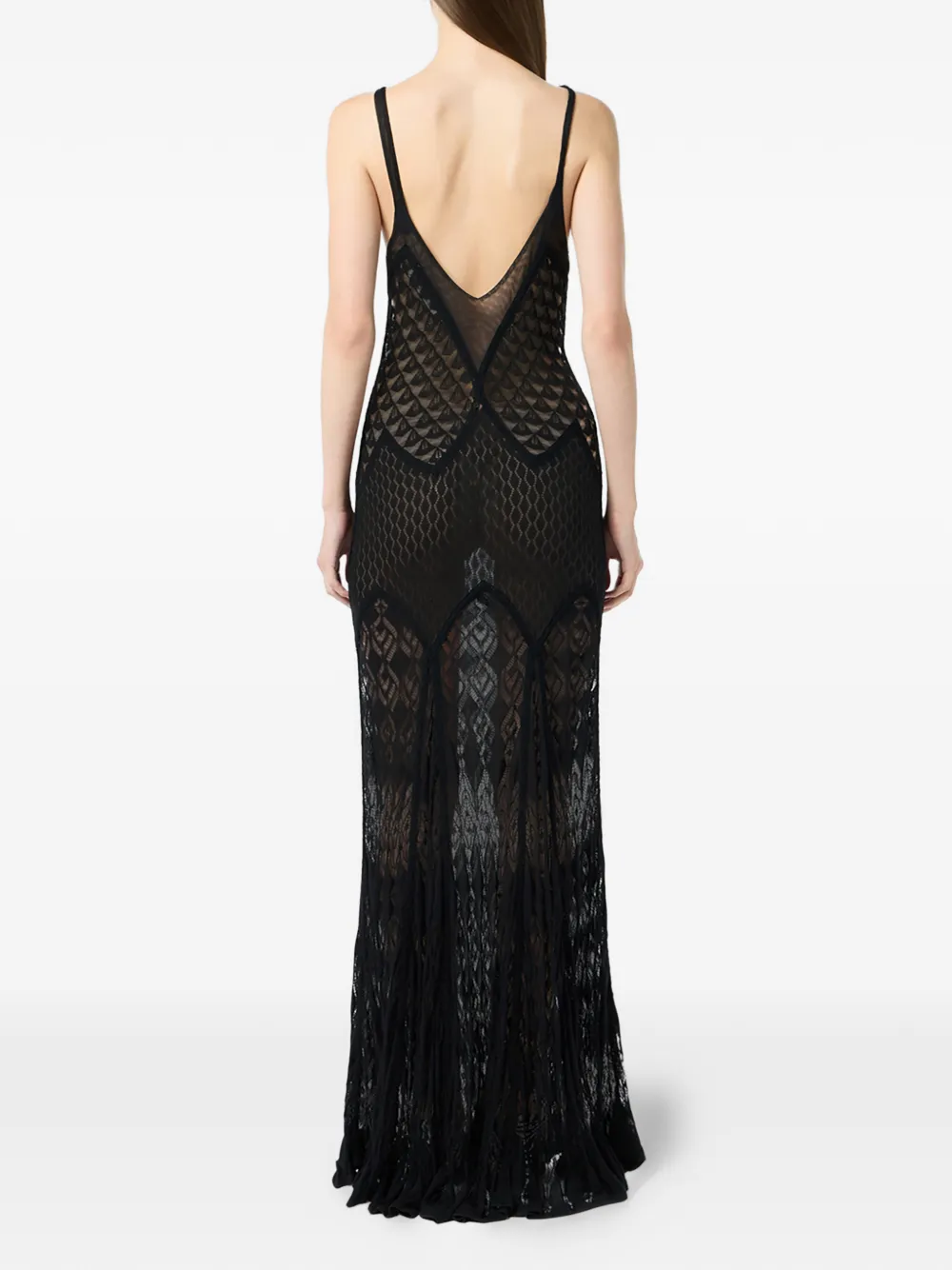 Patterned V-Neck Maxi Dress