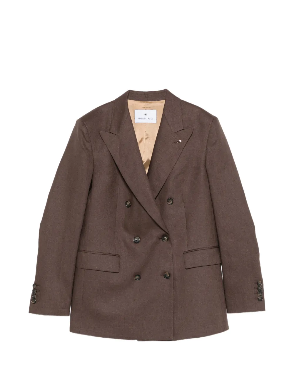 Manuel Ritz double-breasted peak-lapels jacket - Braun