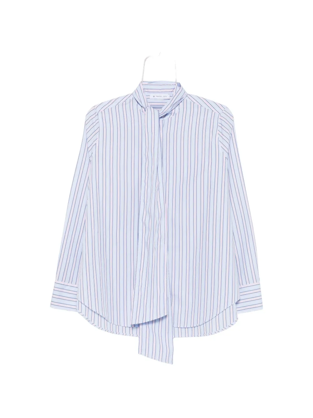 Manuel Ritz striped pussy-bow shirt - Blu