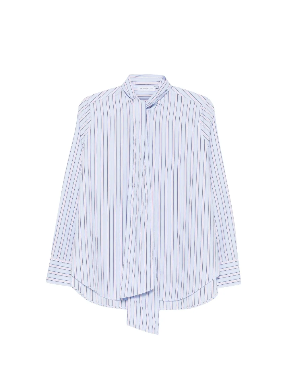 Manuel Ritz striped pussy-bow shirt - Blu