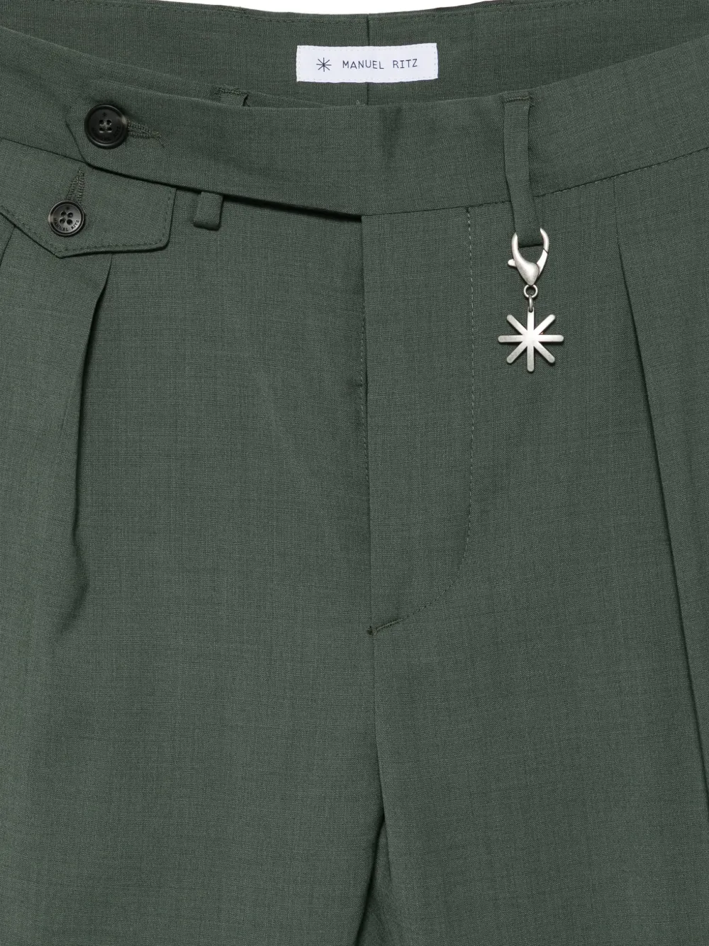 Manuel Ritz Broek met geplooid detail Groen