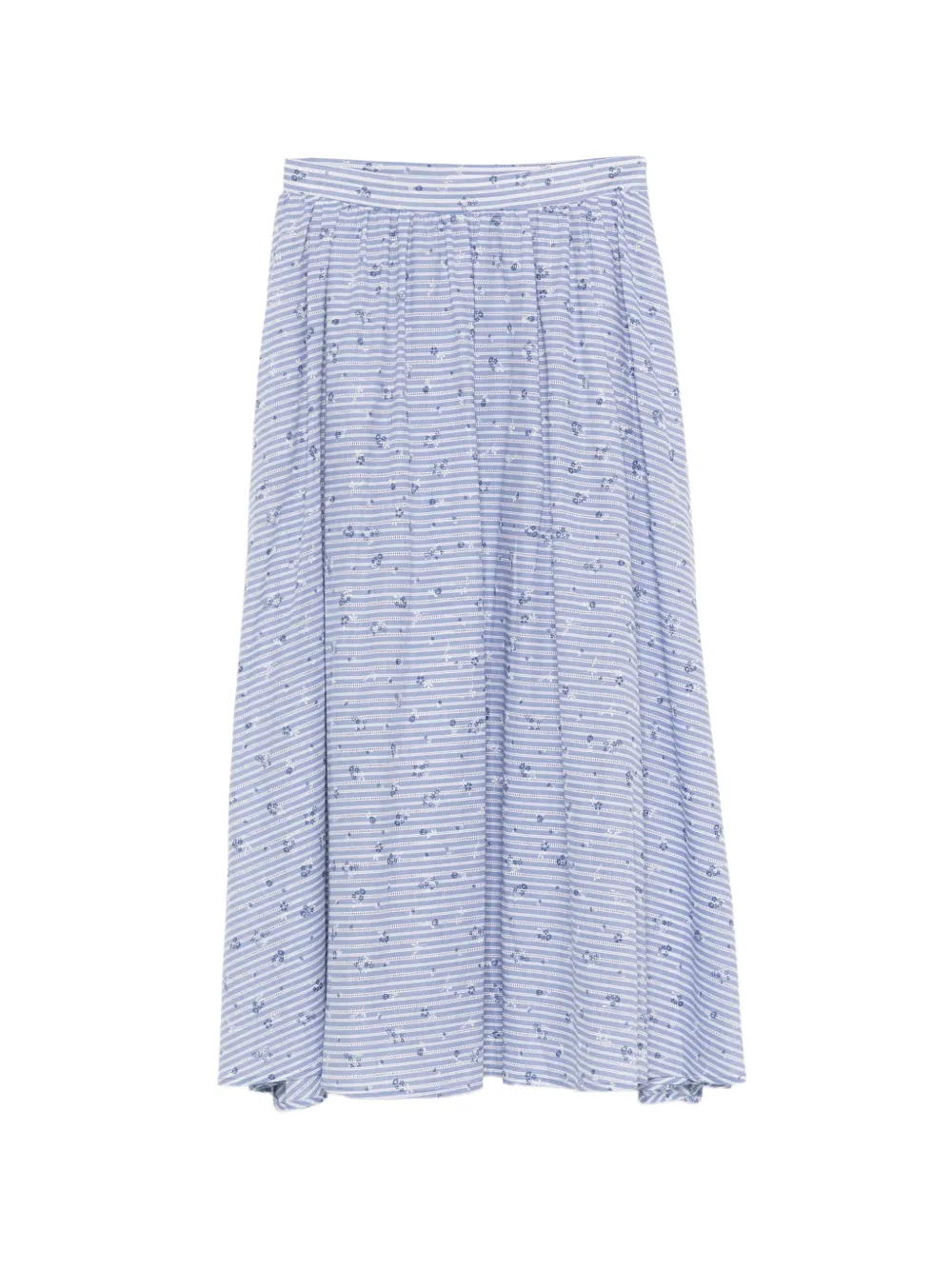 Manuel Ritz striped floral midi skirt - Blu