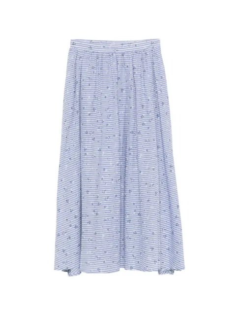 Manuel Ritz striped floral midi skirt