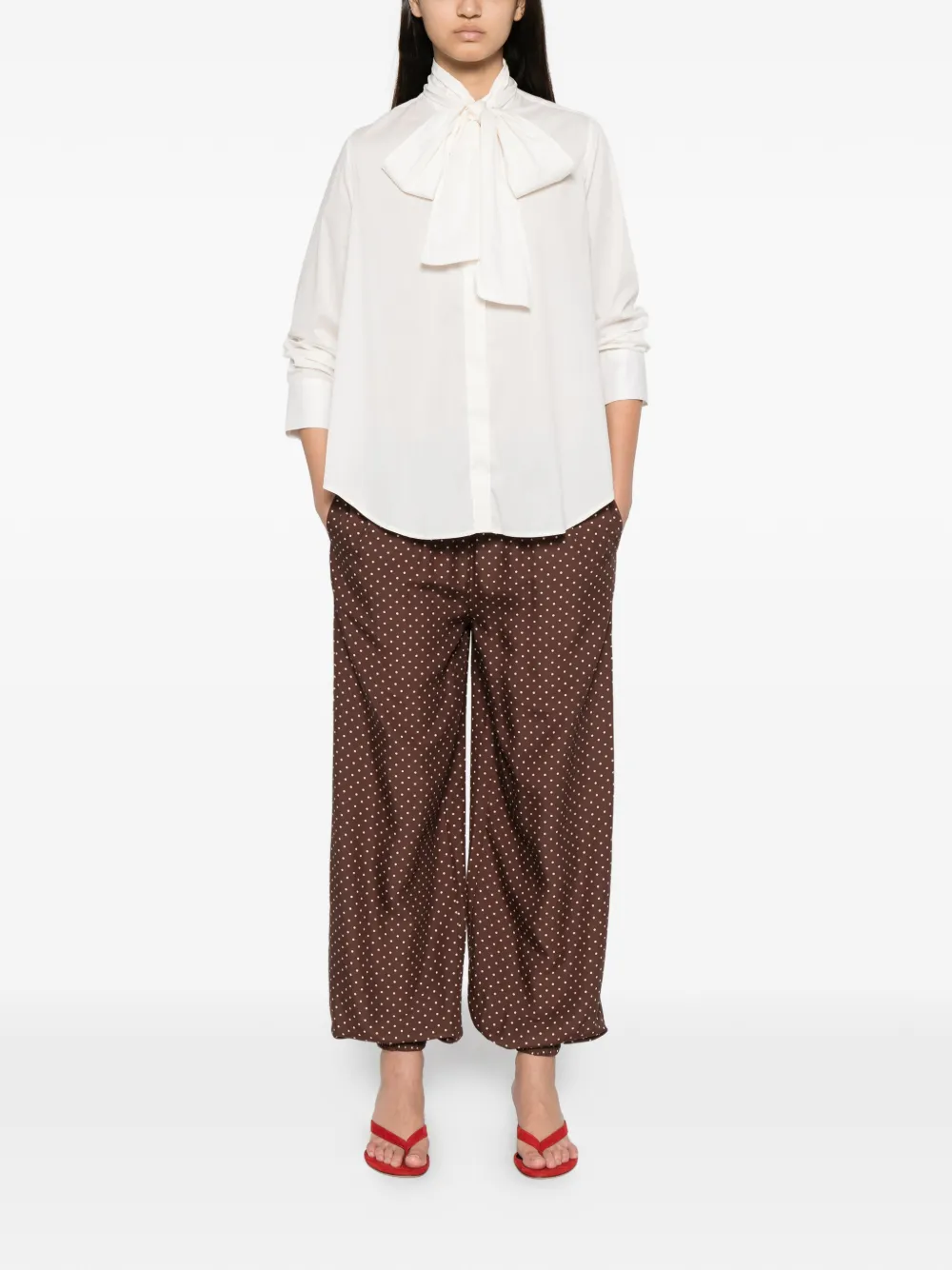  Manuel Ritz Camicia Con Fiocco - Marrone 