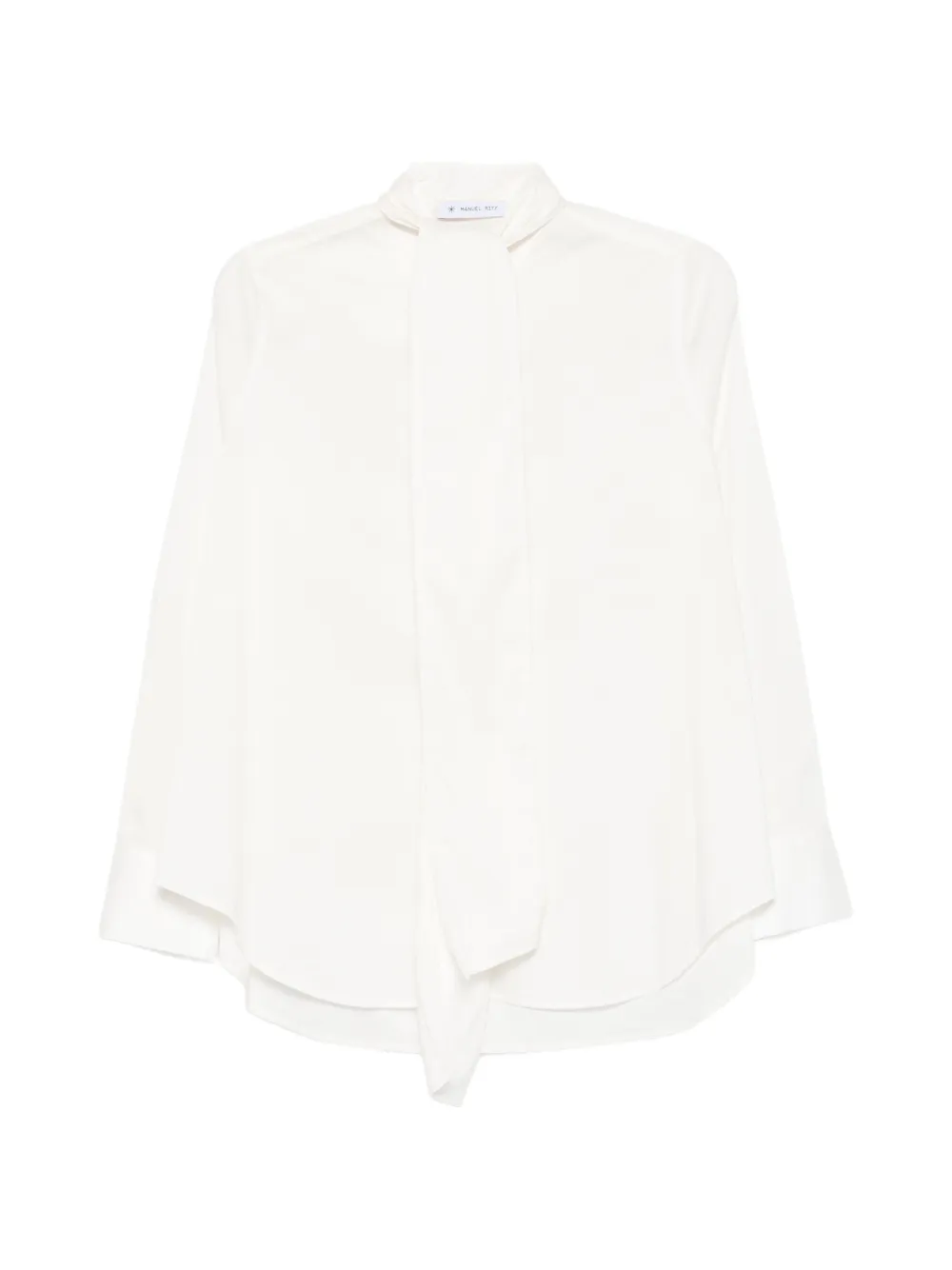 Manuel Ritz pussy-bow long-sleeve shirt - Marrone
