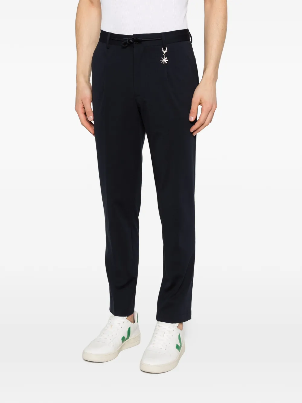  Manuel Ritz Charm-detail Drawstring Trousers - Blue 