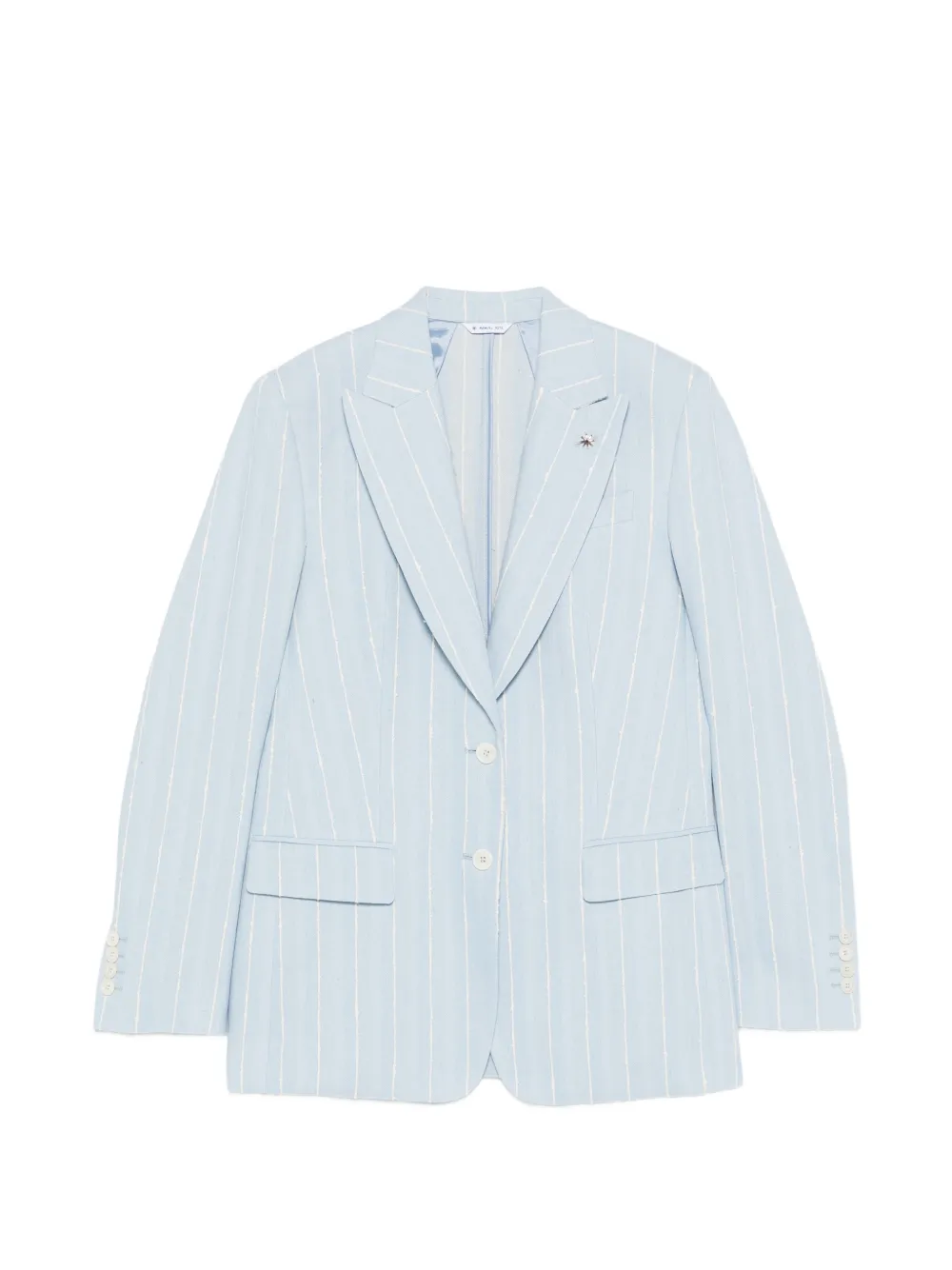 Manuel Ritz pinstripe-pattern peak-lapels jacket - Blu