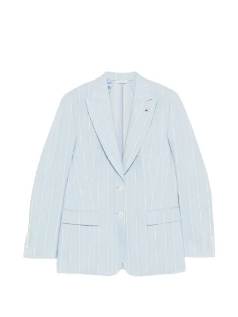 Manuel Ritz 핀스트라이프 패턴 피크드 라펠 재킷