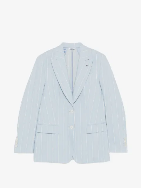 Manuel Ritz pinstripe-pattern peak-lapels jacket