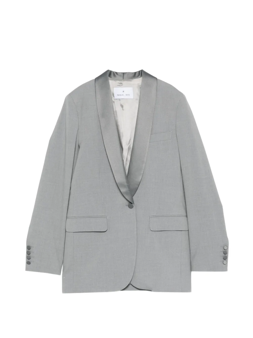 Manuel Ritz satin-lapel blazer - Grigio