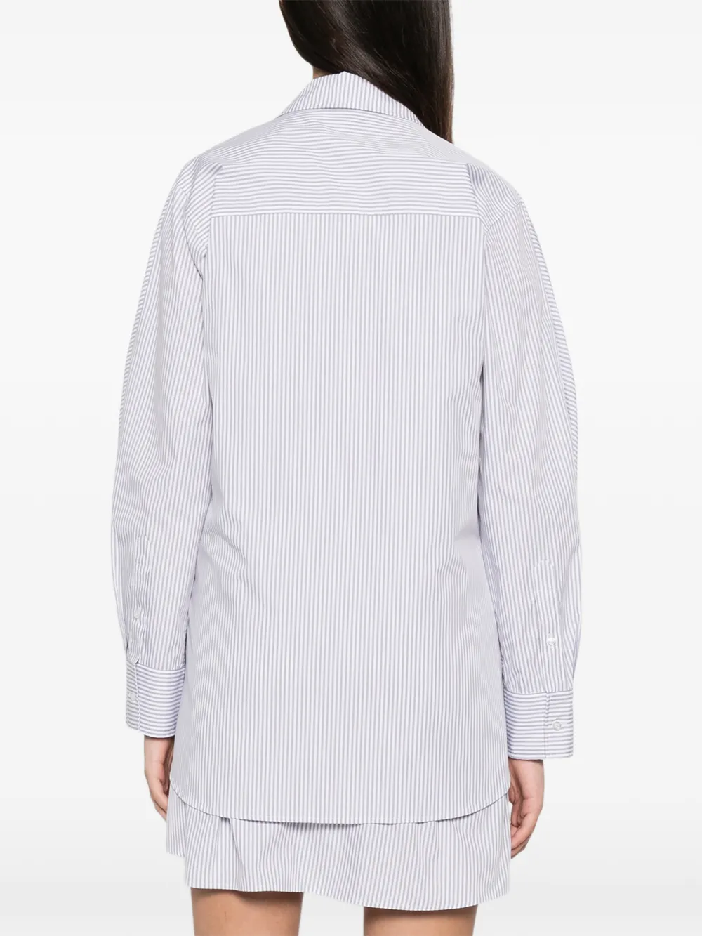  Manuel Ritz Vestido Corto A Rayas - Blanco 