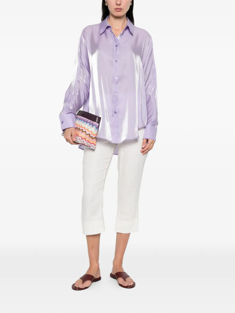  Manuel Ritz Camisa Con Botones - Morado 