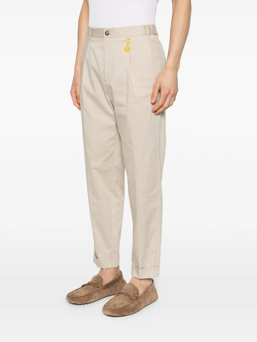  Manuel Ritz Belt-loop Pleated Trousers - Neutrals 