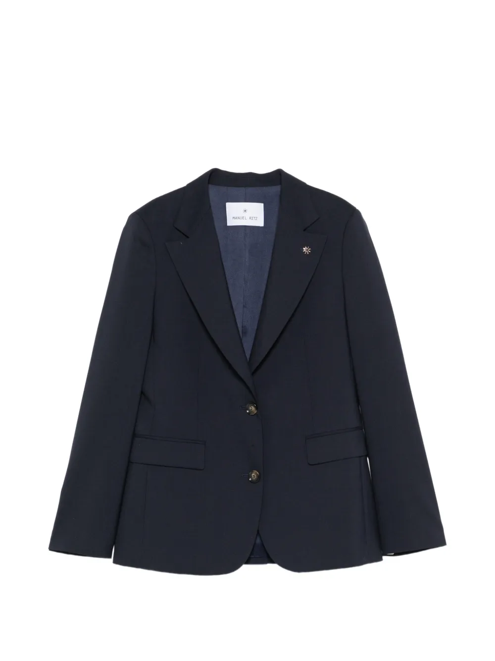 Manuel Ritz logo-pin single-breasted jacket - Blu