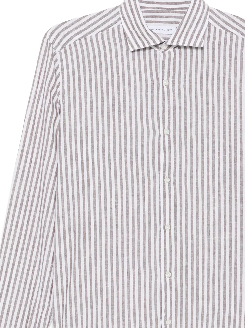  Manuel Ritz Striped Shirt - Brown 