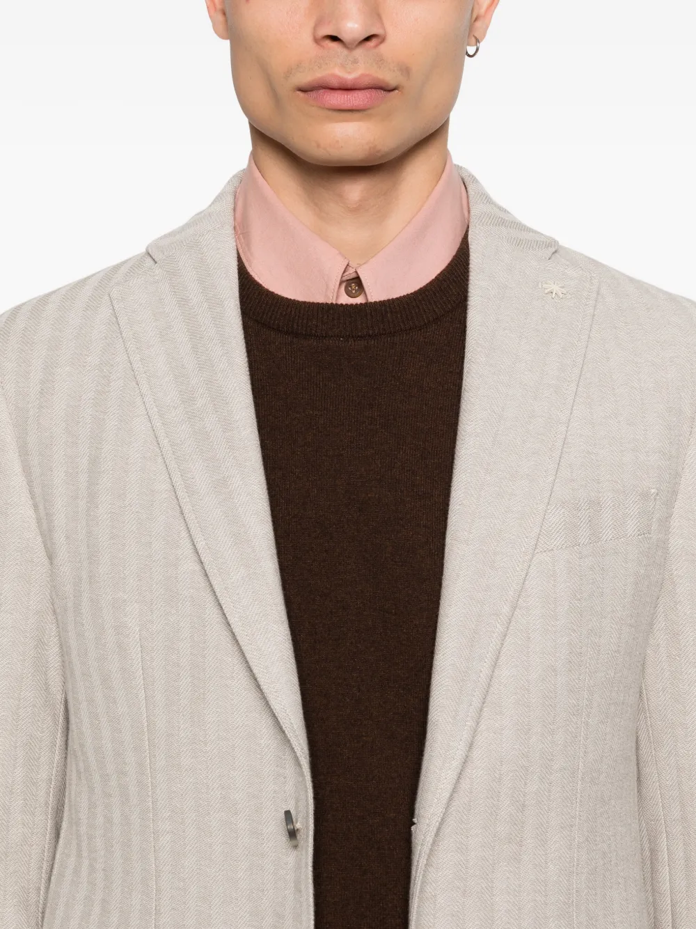 Manuel Ritz Blazer met zak en knopen Beige