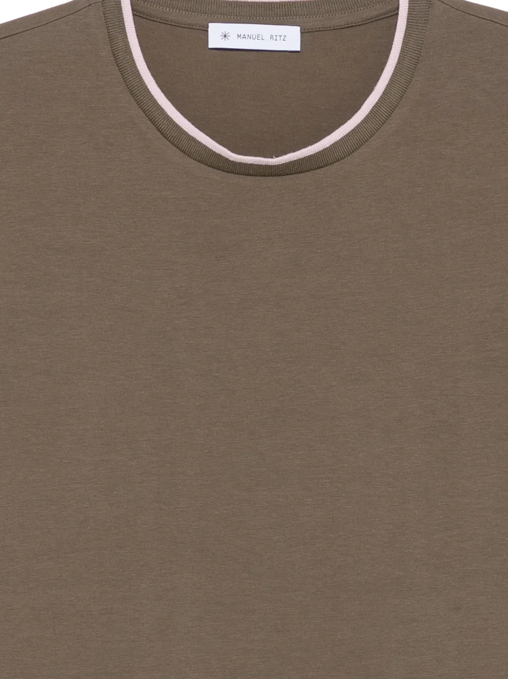 Manuel Ritz T-shirt met contrasterende afwerking Bruin