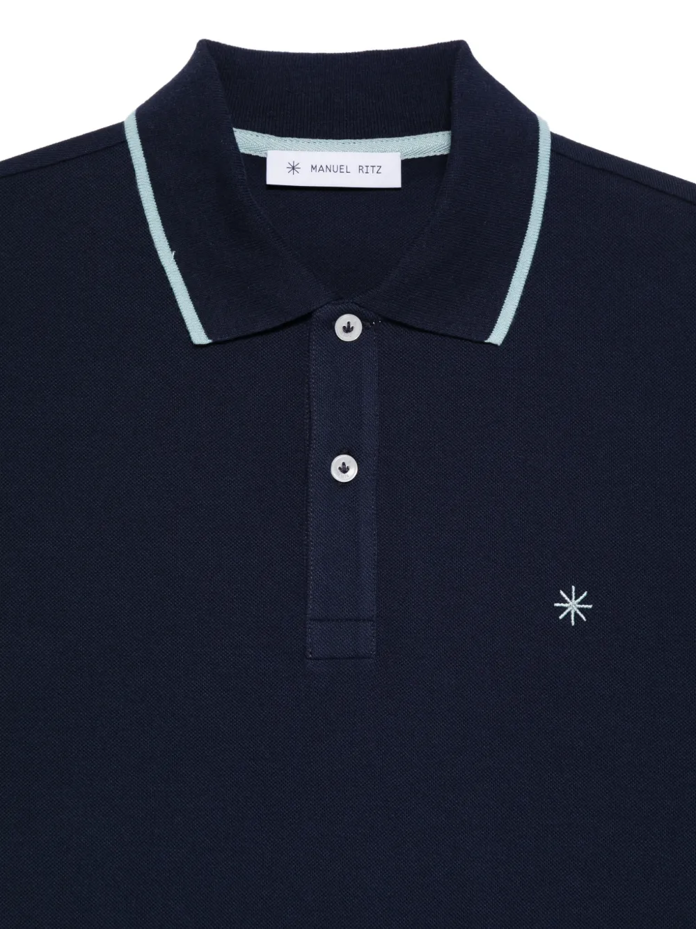  Manuel Ritz Polo Con Ribete En Contraste - Azul 