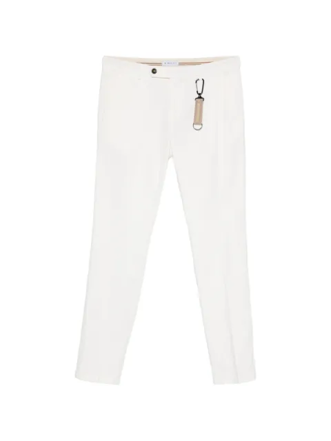 Manuel Ritz micro-texture slim-fit trousers
