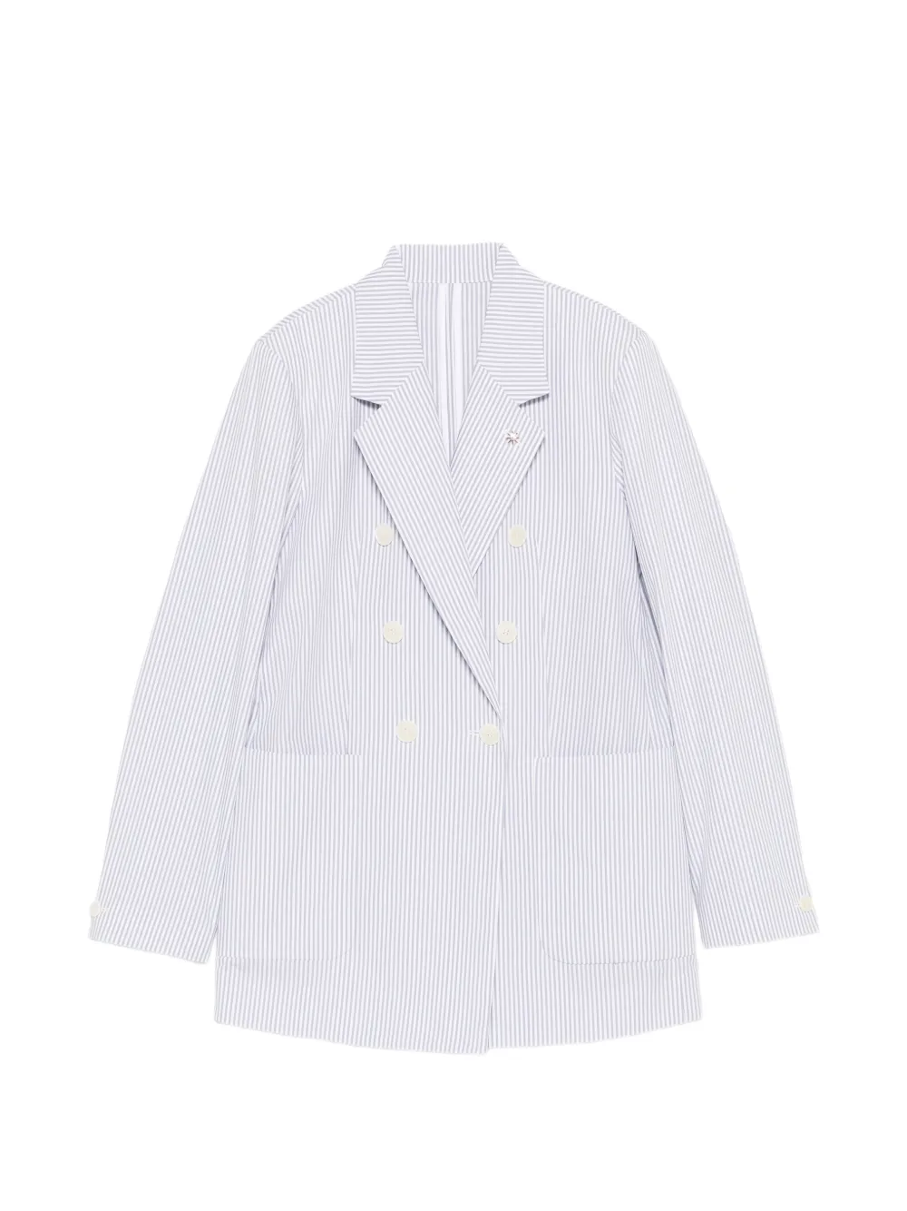Manuel Ritz striped double-breasted jacket - Bianco
