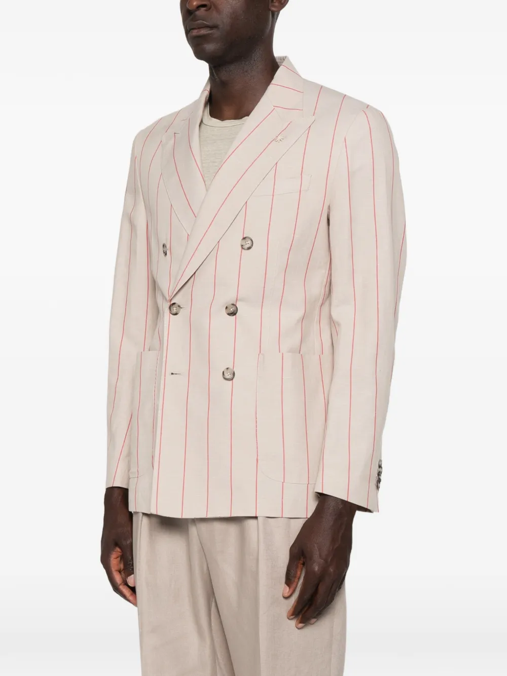 Manuel Ritz Gestreepte blazer Beige