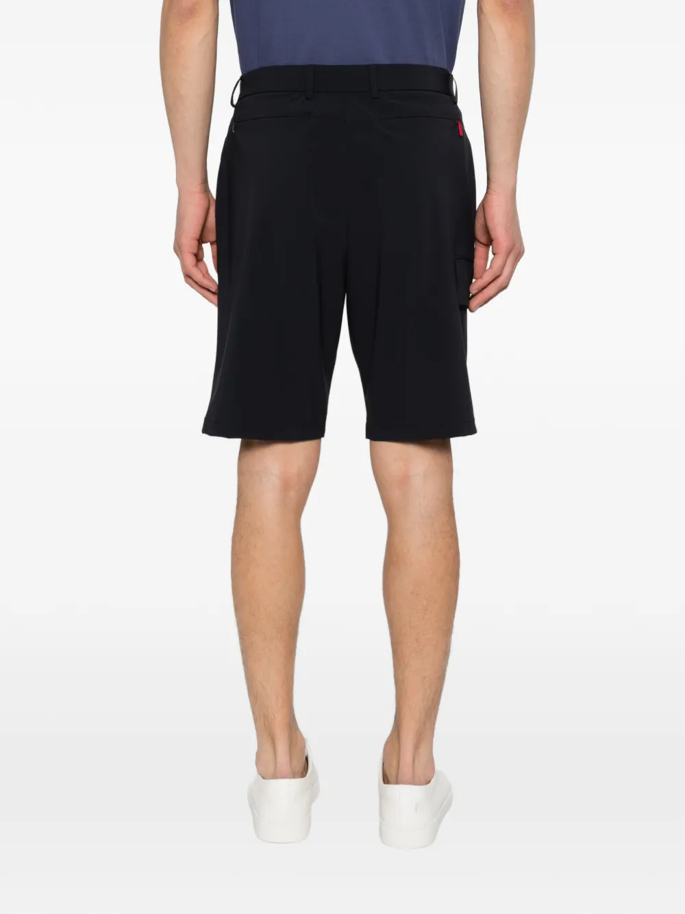 Manuel Ritz Shorts met logopatch en riemlussen Blauw