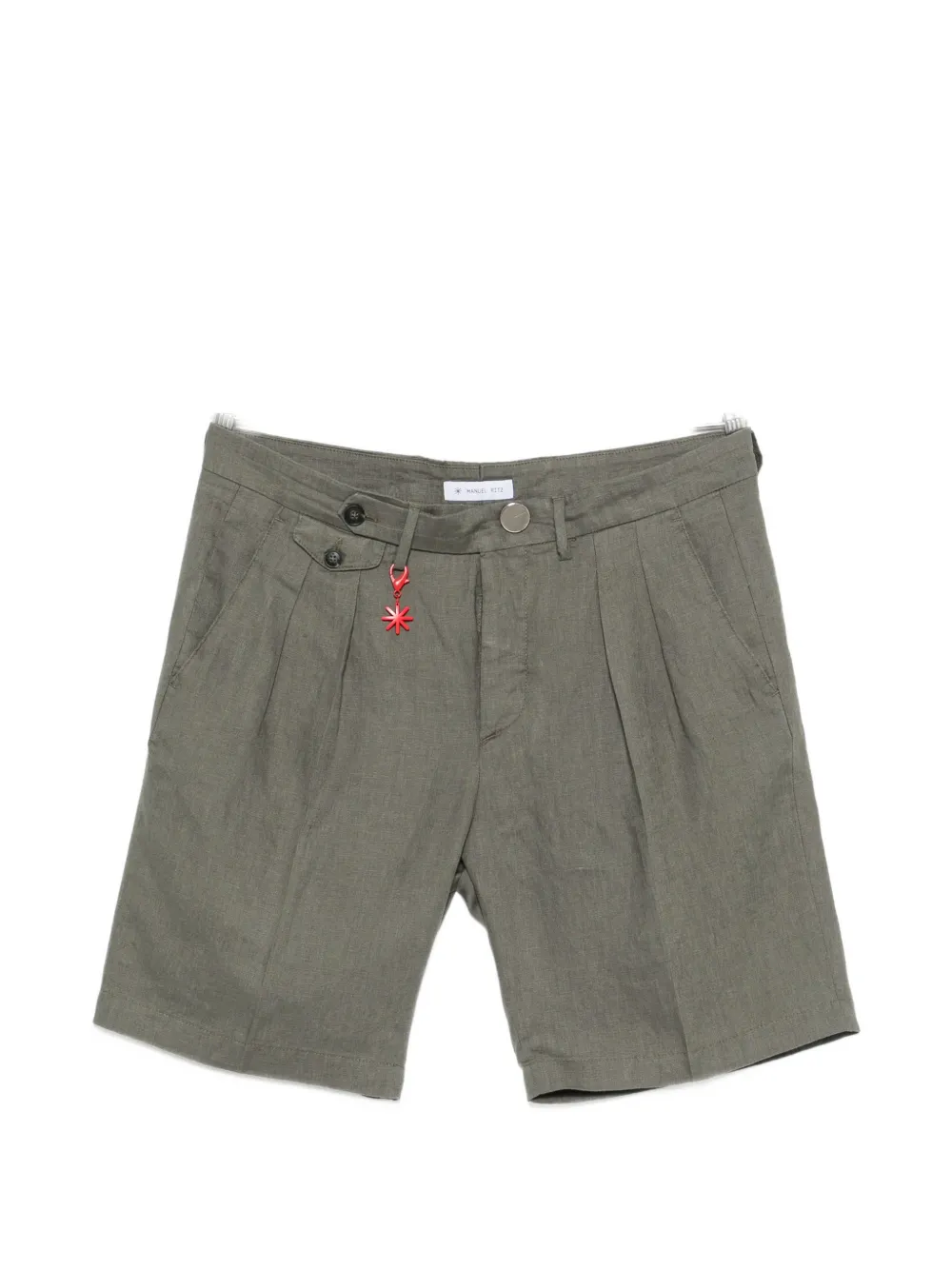 Manuel Ritz pleated linen shorts - Green
