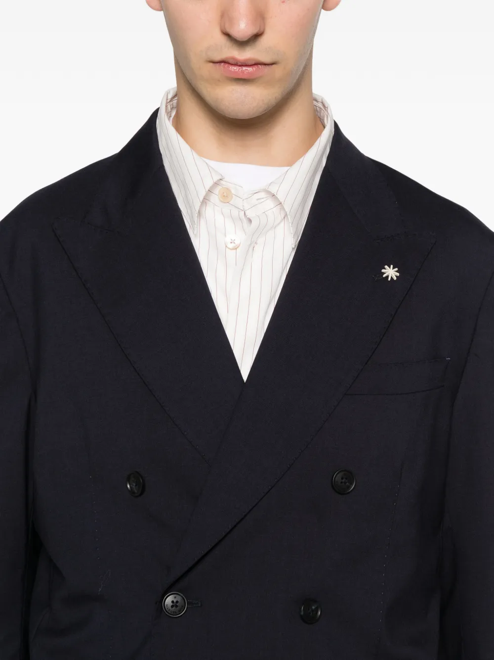 Manuel Ritz Blazer met dubbele rij knopen Blauw