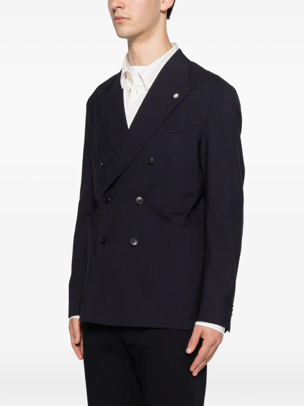 Manuel Ritz Blazer met dubbele rij knopen Blauw