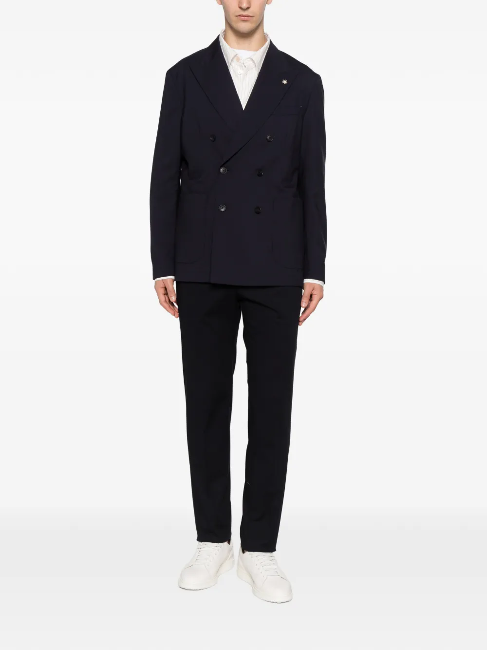 Manuel Ritz Blazer met dubbele rij knopen Blauw