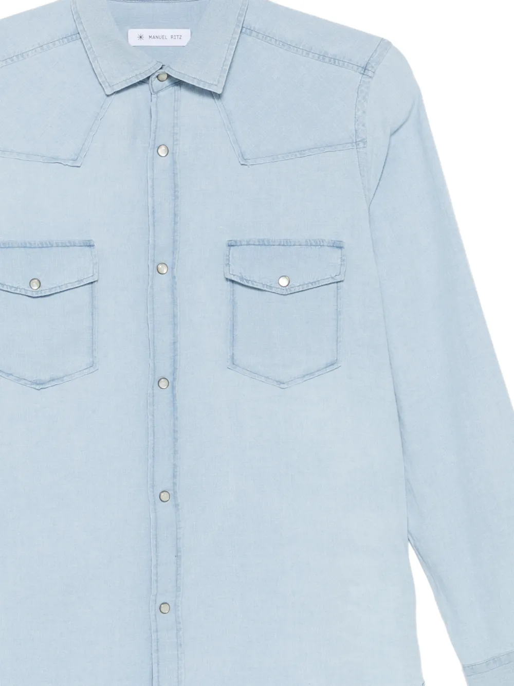  Manuel Ritz Chest-pocket Shirt - Blue 