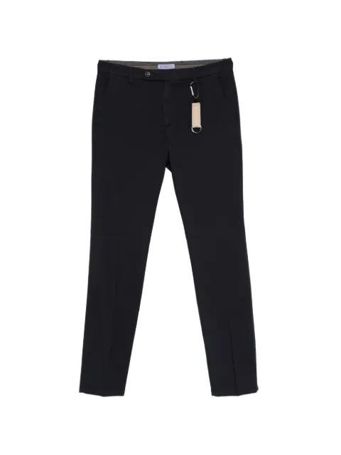 Manuel Ritz micro-texture slim-fit trousers