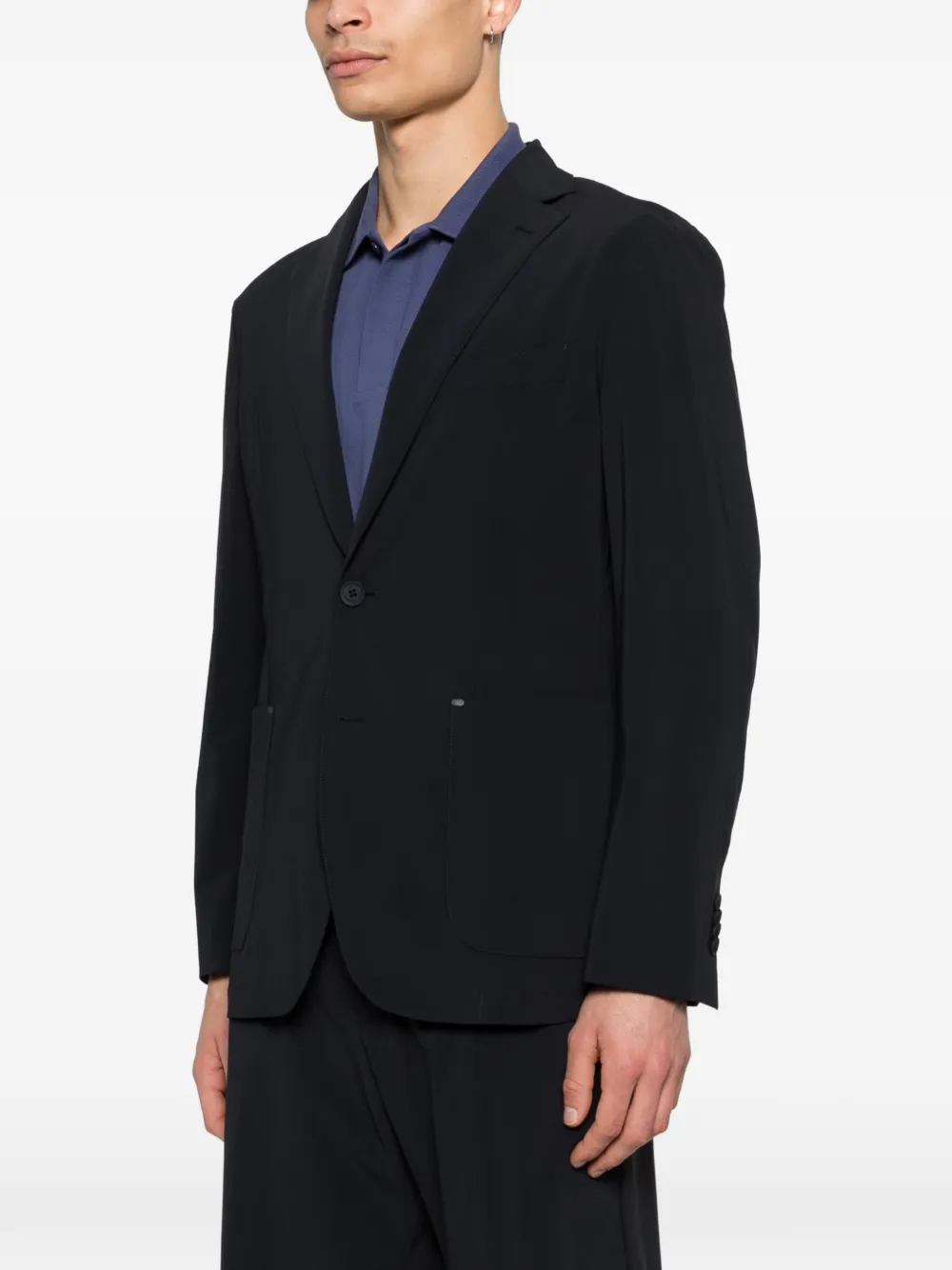  Manuel Ritz Pocket Long-sleeve Blazer - Blue 