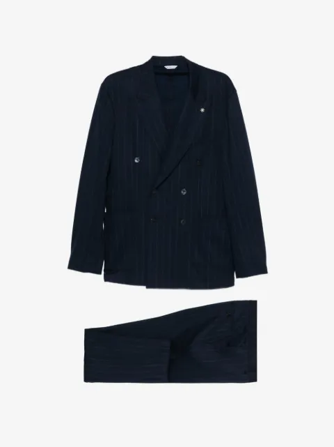 Manuel Ritz double-breasted striped suit