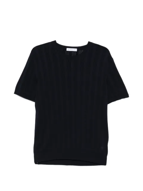 Manuel Ritz vertical stripe perforated T-shirt