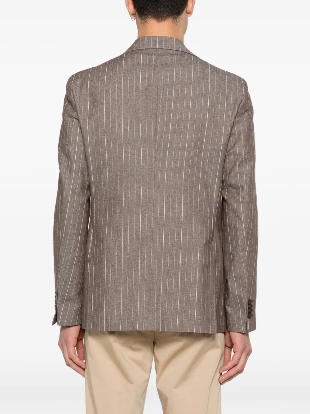 Manuel Ritz Gestreepte blazer met twee knopen Bruin