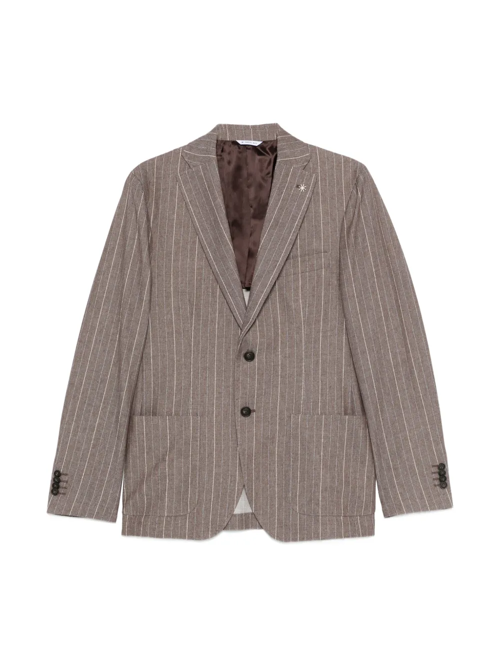 Manuel Ritz striped two-button blazer | Brown