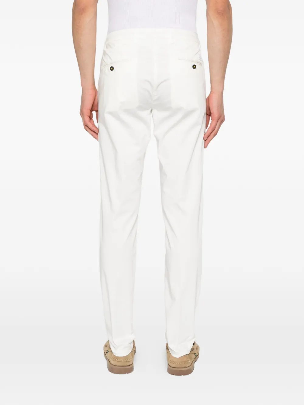 Manuel Ritz Broek met logopatch en riemlus Wit