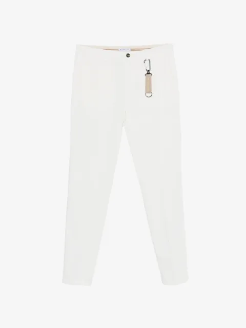 Manuel Ritz belt-loop logo-patch trousers