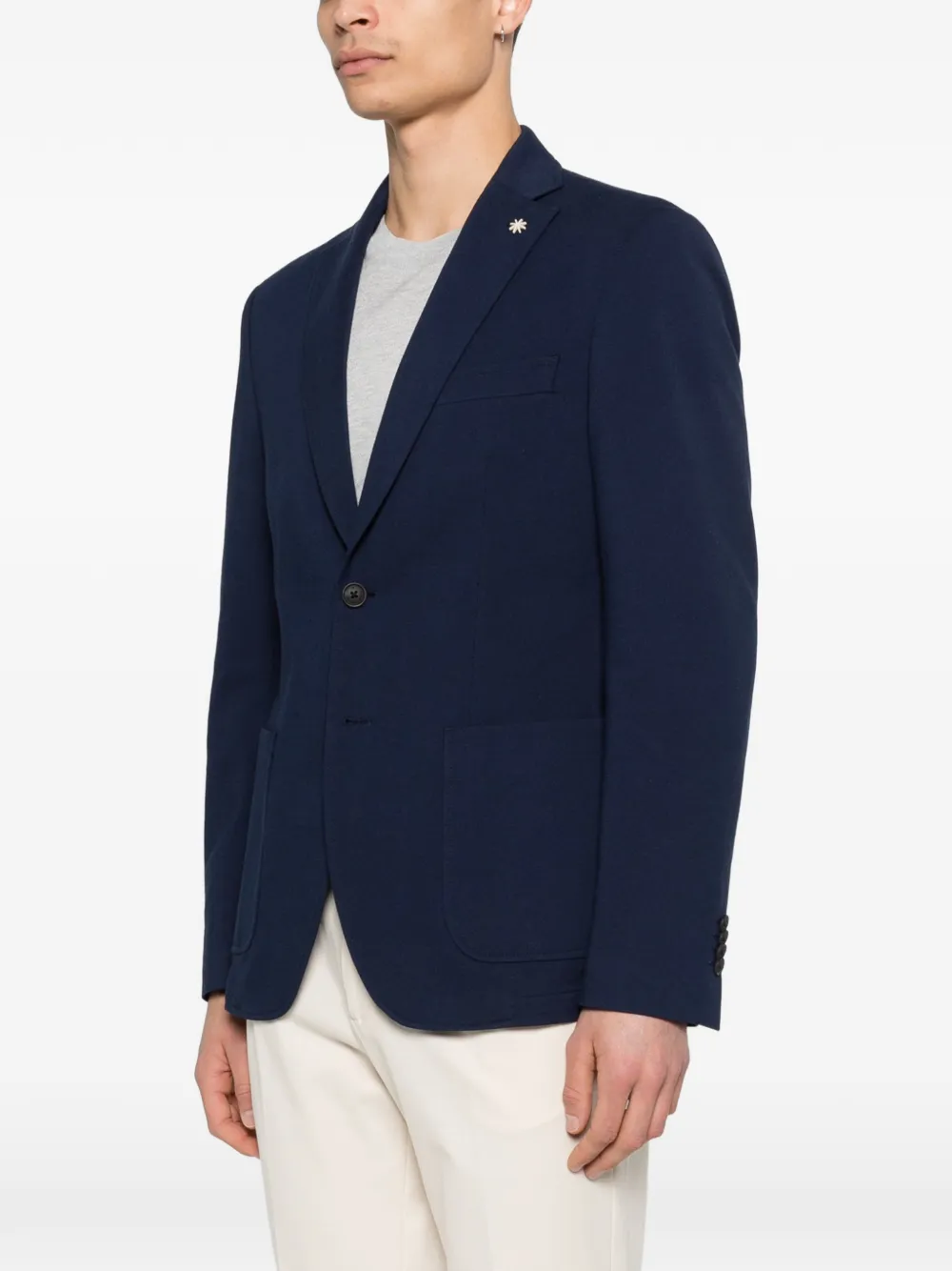  Manuel Ritz Pique Jersey Jacket - Blue 