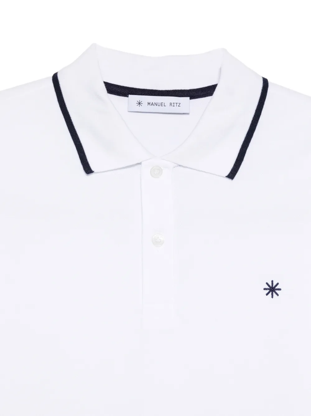 Manuel Ritz Poloshirt met contrasterende afwerking Wit