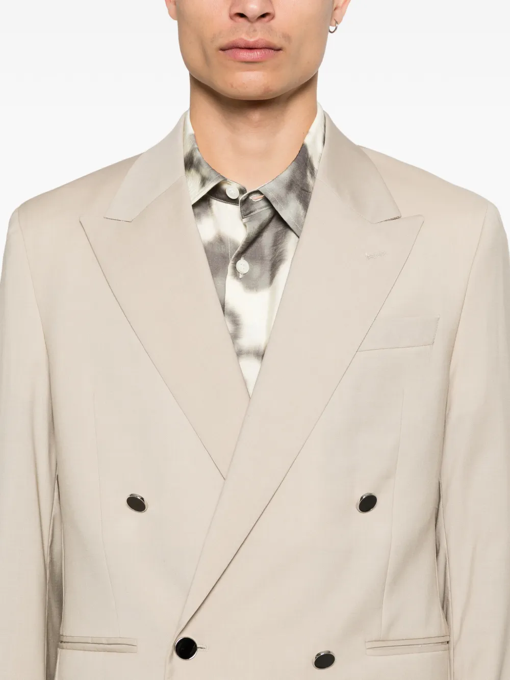 Manuel Ritz Blazer met dubbele rij knopen Beige