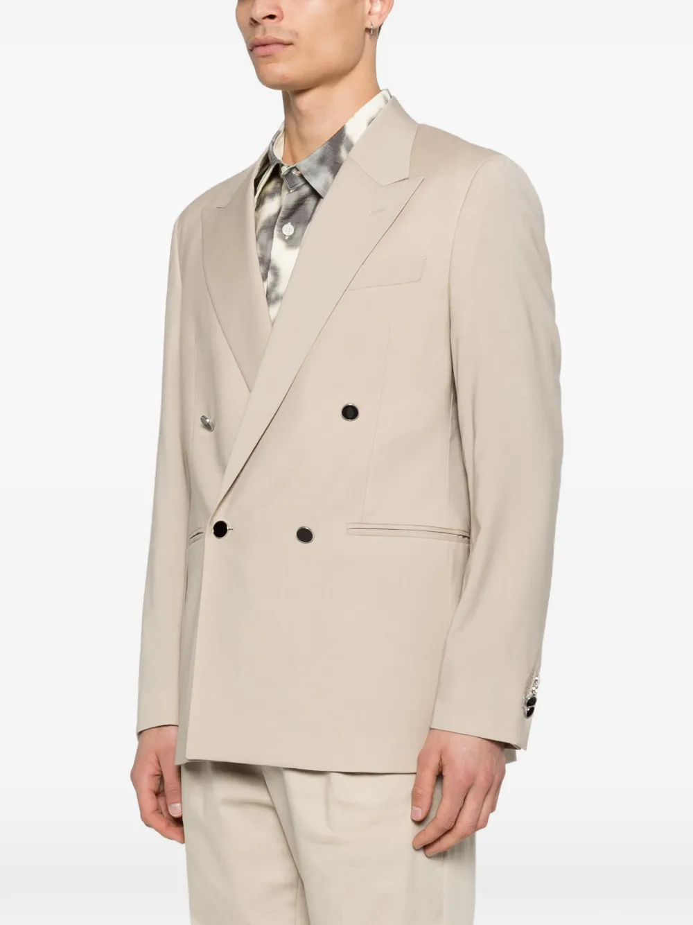 Manuel Ritz Blazer met dubbele rij knopen Beige