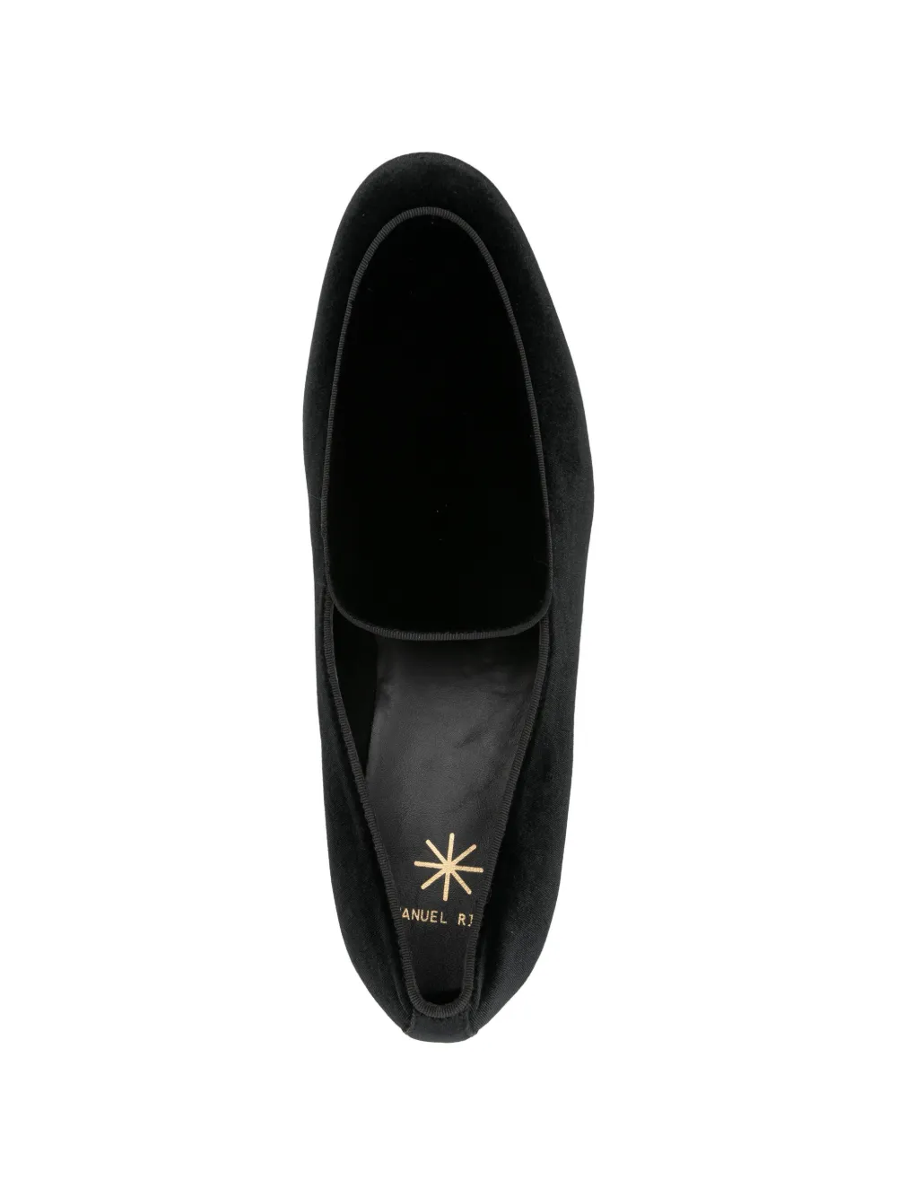 Manuel Ritz Gladde fluwelen loafers Zwart