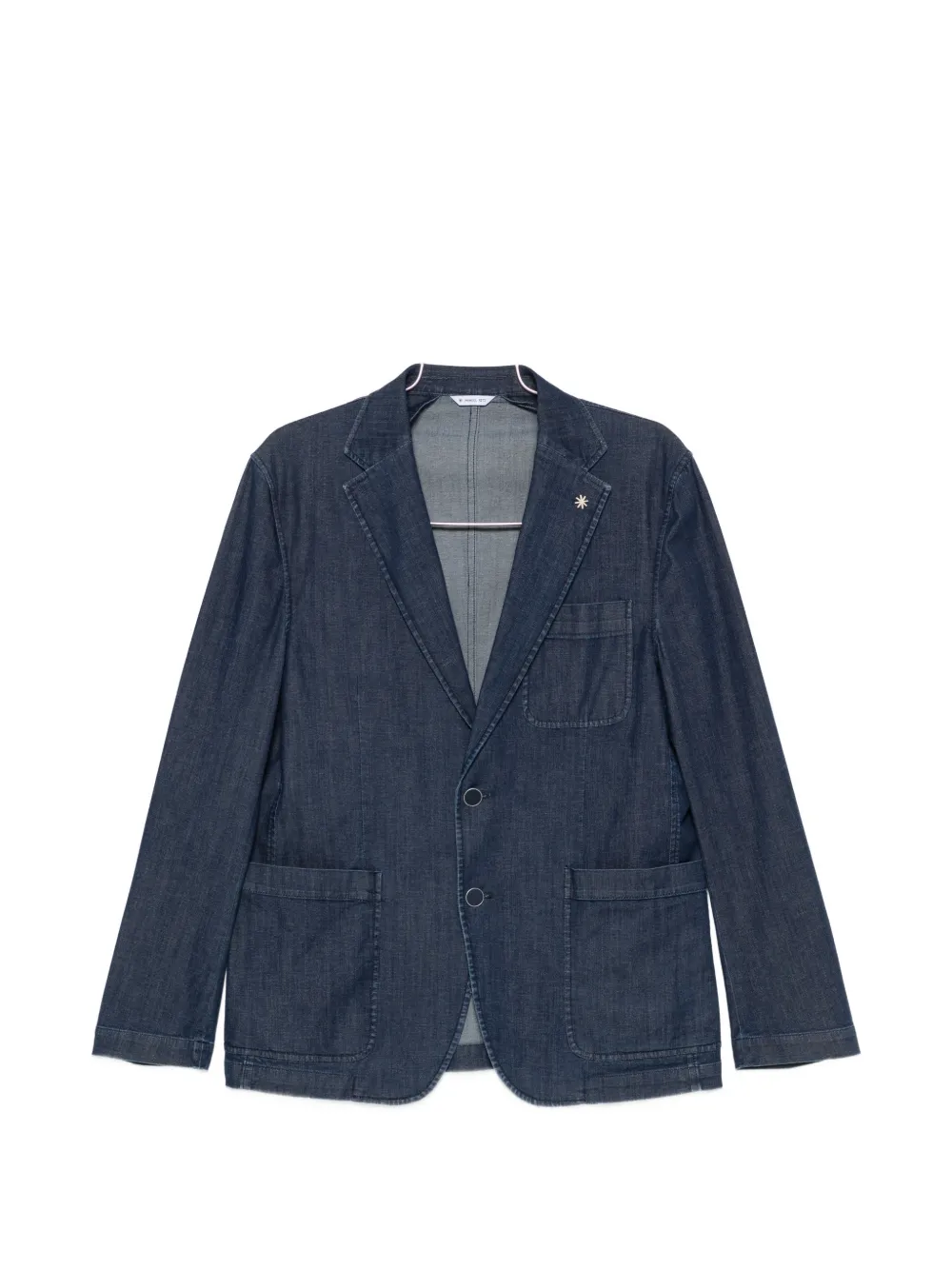 Manuel Ritz notched-lapels denim jacket - Blu