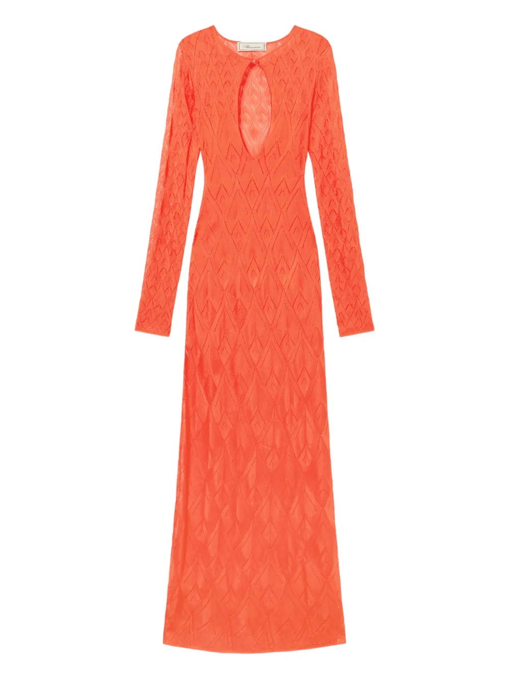 Blumarine geometric open-knit maxi dress | Orange | Image 1