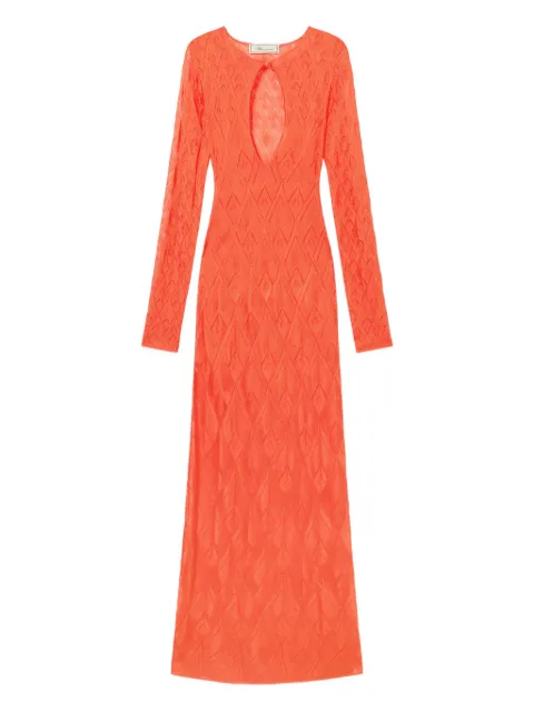 Blumarine geometric open-knit maxi dress